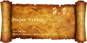 Hajek Viktor névjegykártya